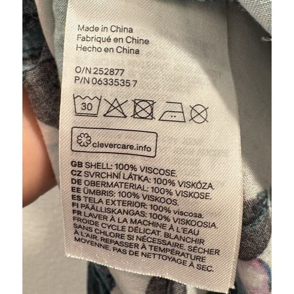 H&M X Anna Glover Size 14 Tropical Palm Leaf Print Tunic Top Resort FLAW - Picture 6 of 7